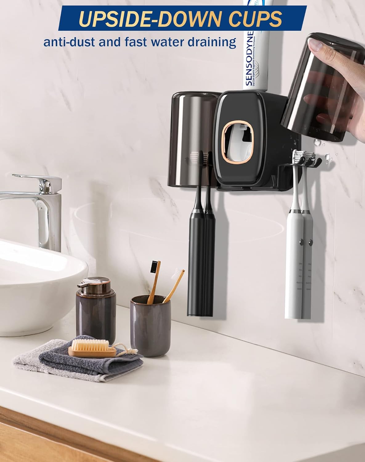 Efficient Wall-Mounted Toothpaste Holder