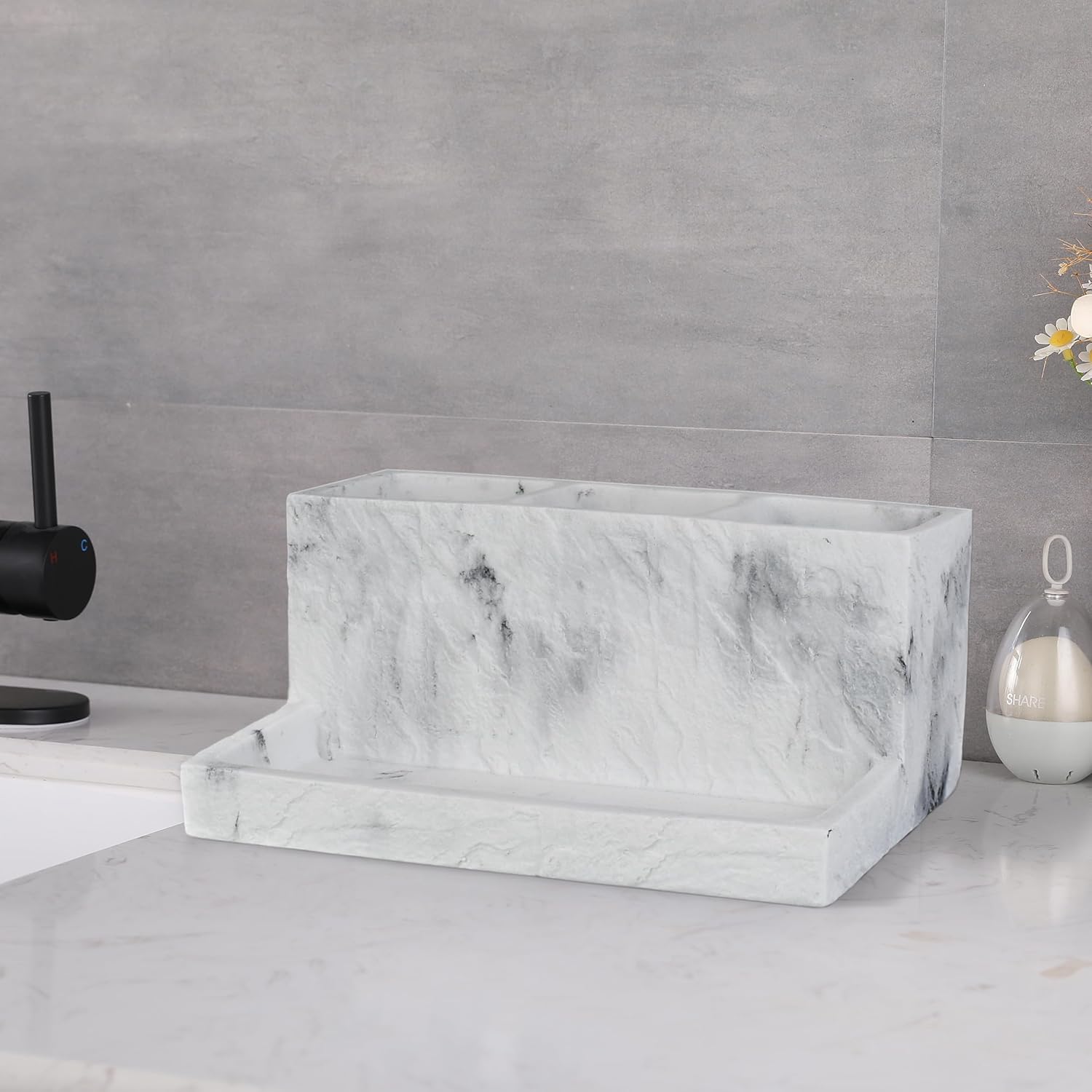 Stylish 3 Compartment Bathroom Organizer