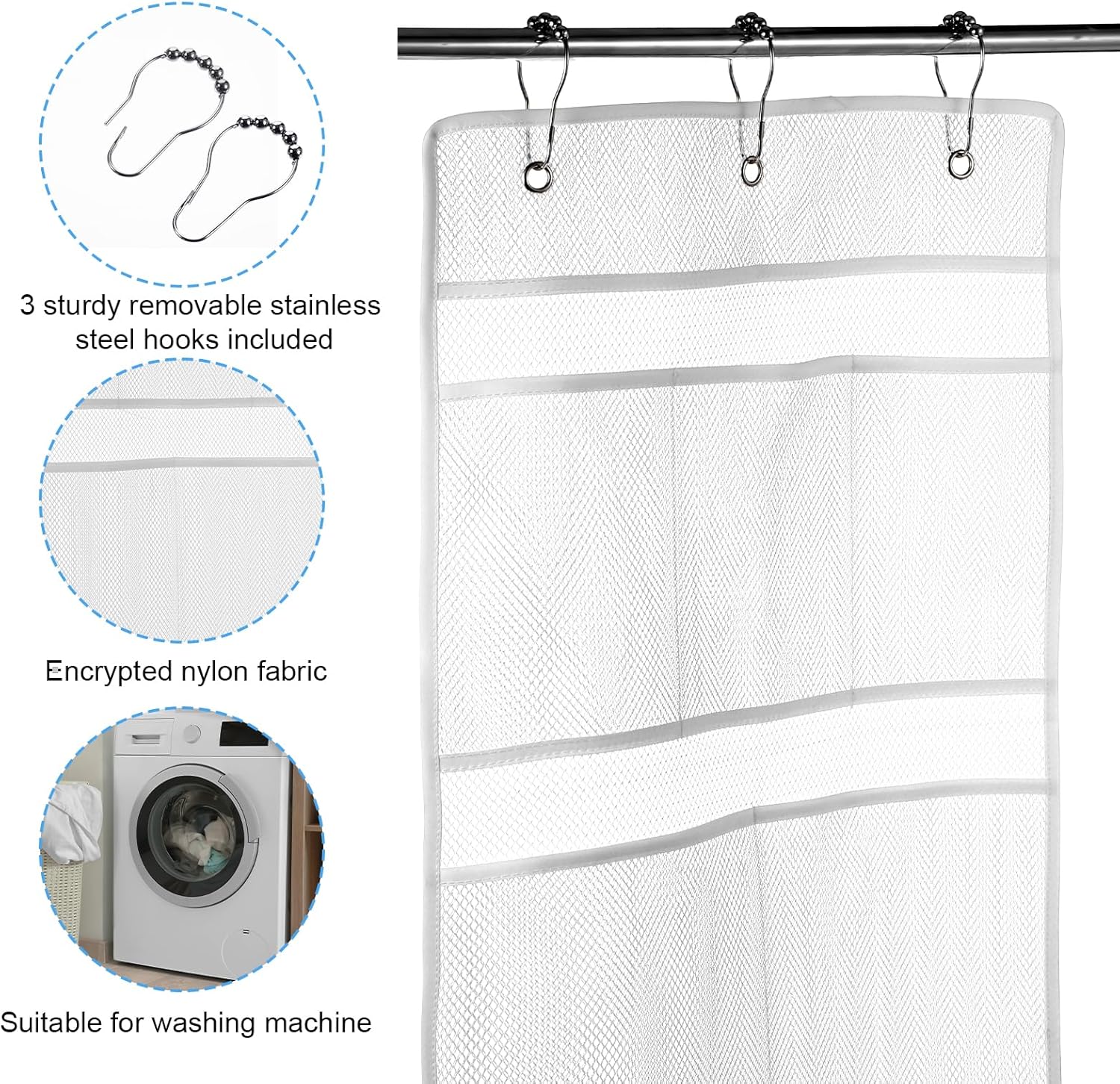 Durable Mesh Shower Caddy for RV Cruise Bathroom Storage