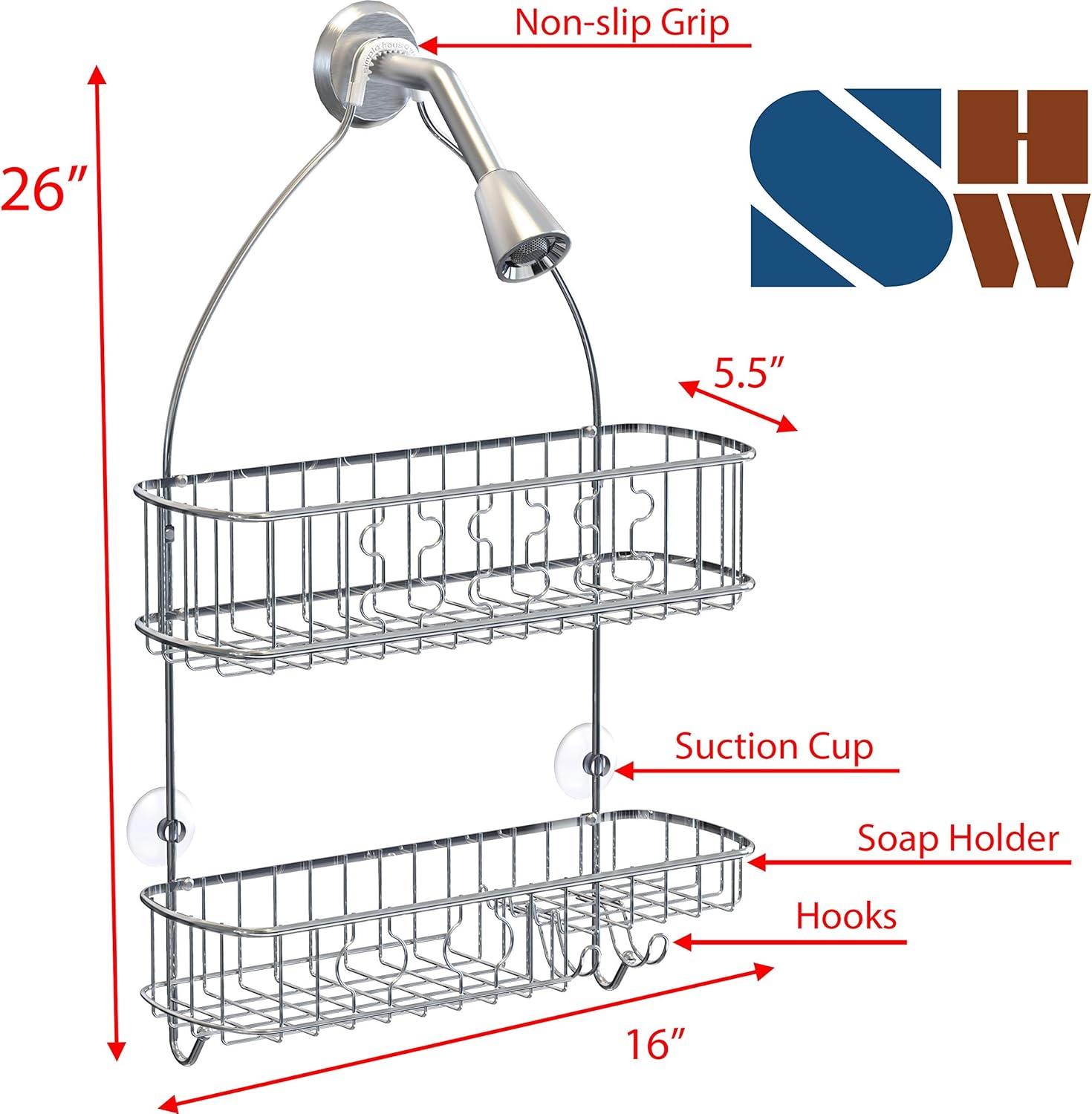 Luxury Chrome Bathroom Caddy