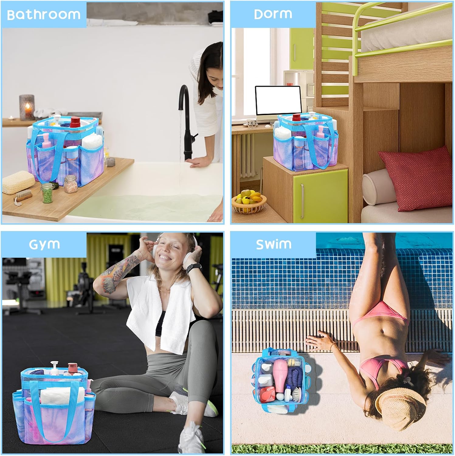Nidoul Mesh shower caddy Quick-Dry Durable Organizer for Students