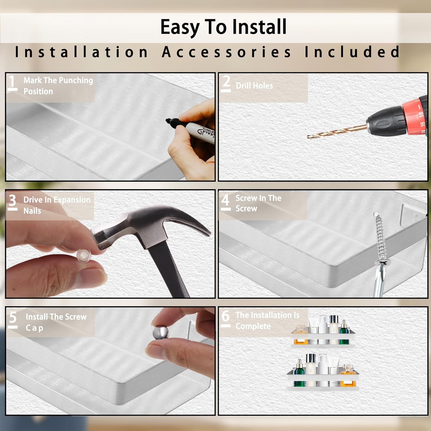 Bathroom Shower Shelf Rust-Resistant