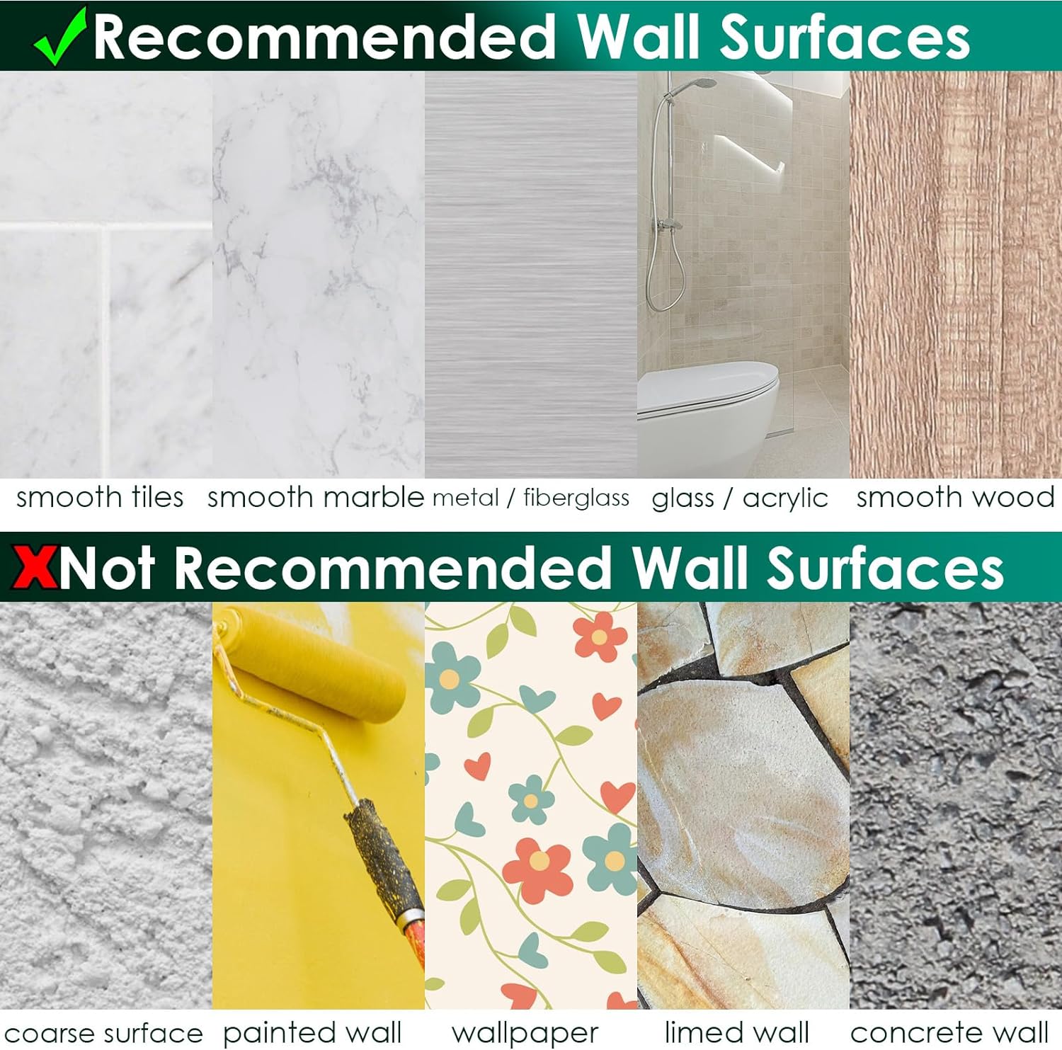 Strong Adhesive 2-Pack Replacement for Shower Caddy