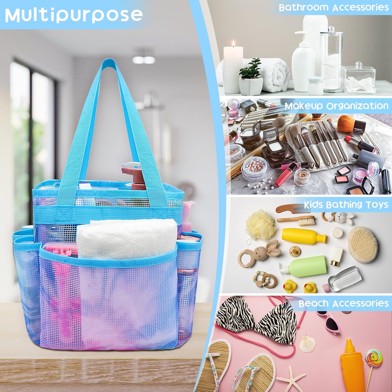 Nidoul Mesh shower caddy Quick-Dry Durable Organizer for Students