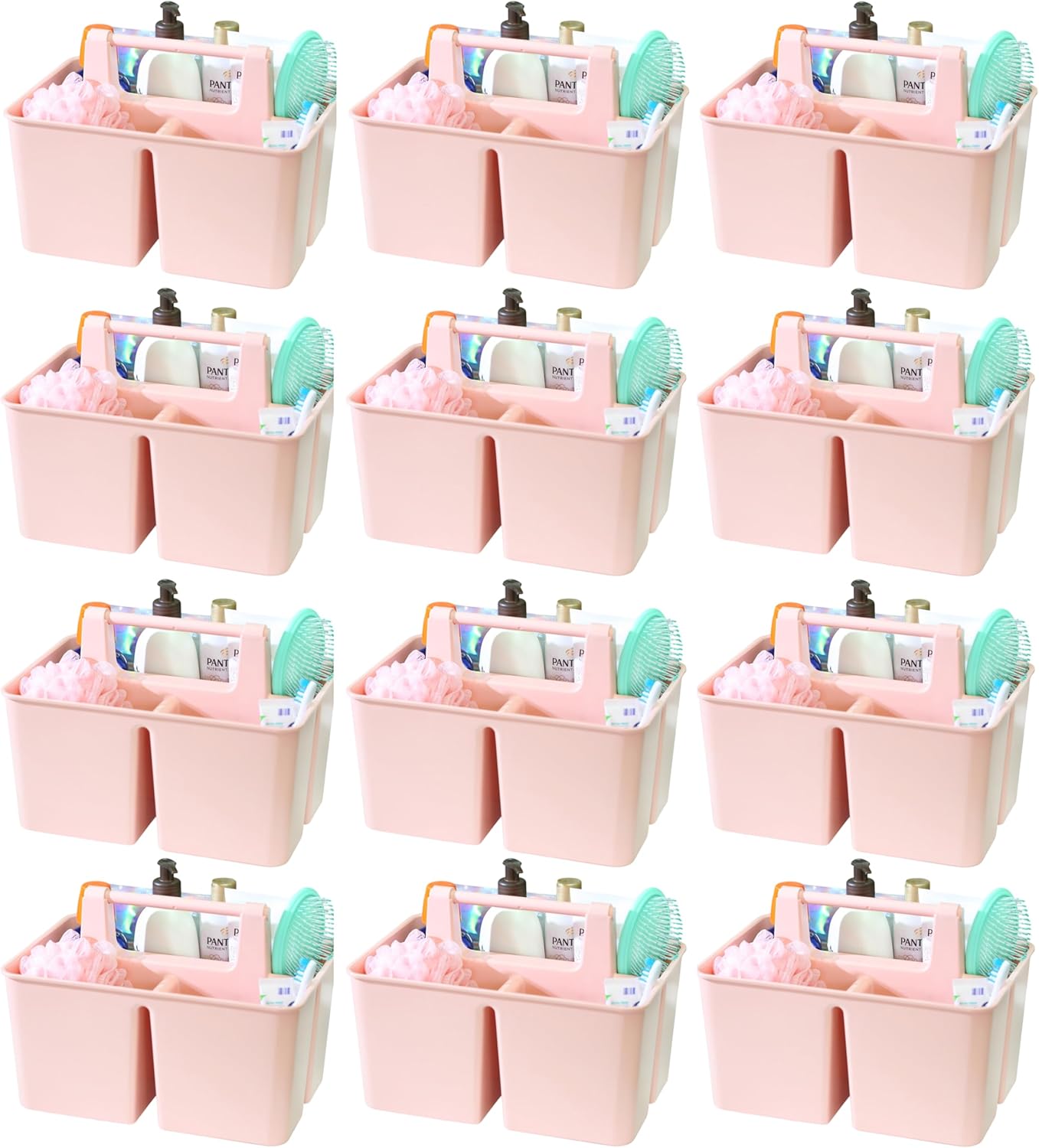 Bulk 3-Compartment Shower Caddy Organizer Portable Bathroom Storage Bin