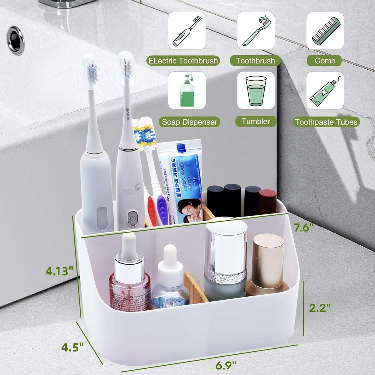 Ayswupt Electric Toothbrush Holder for Bathroom Sink Vanity Office