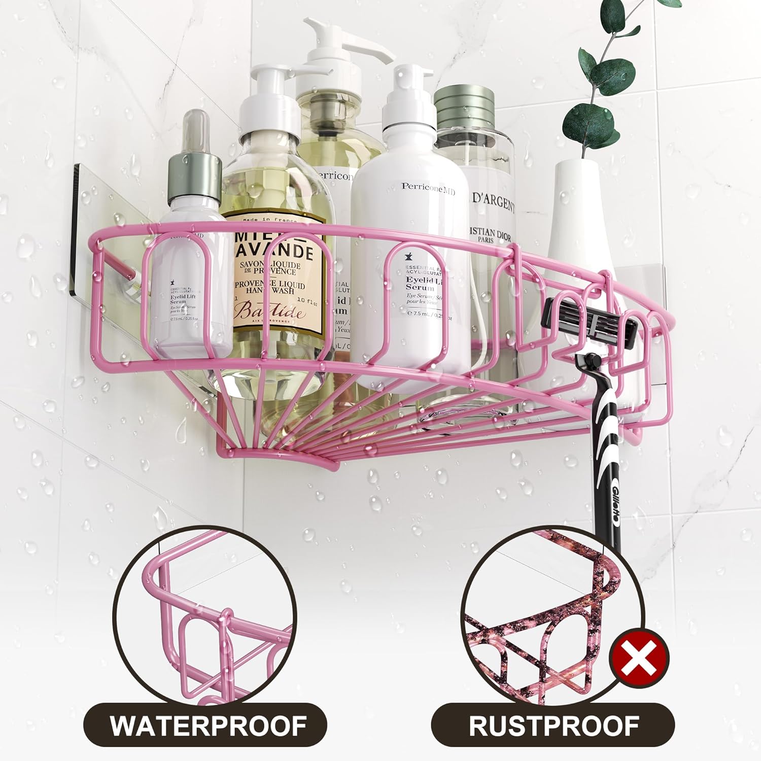 Wall-Mounted Corner Shower Organizer